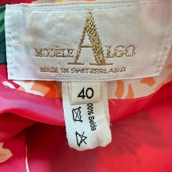 Modele Algo Floral Silk Dress Bloomcore Shift Switzerland 40 / Size 10 US Medium - Picture 5 of 6